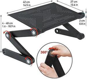Newton Ergonomic Folding Laptop Table Adjustable Laptop Stand Portable Desk for Laptop Bed Tray Cooling Pad Black