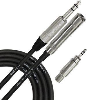 20 Foot Gotham GAC41 StarQuad Stereo Headphone Extension Cable Neutrik TRS Plug to NeutrikRean ¼ inch 3Pole Jack + 35 mm Plug to ¼ inch Jack Adapter Custom Made
