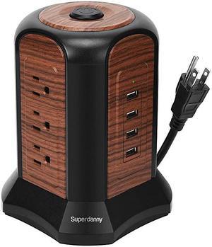 Power Strip Tower USB Surge Protector with 9 AC 4 USB Ports 98ft Multiple Electrical Outlet Extender Desktop Charging Station for Office Home Dorm Room
