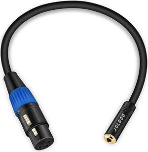 XLR Female to 3.5mm Stereo Jack Audio Adapter Cable, 3-pin XLR Female to 1/8 inch TRS Mini Jack Adapter Cable, 1 Feet, Balanced Audio Converter Adapter Cable -