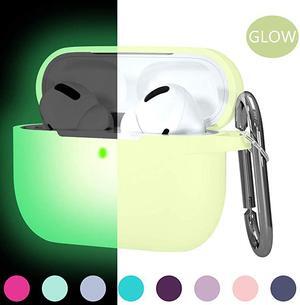Compatible with AirPods Pro Case Protective Silicone Airpod Case Shockproof Cover Skin for Apple Airpod Pro 2019 Charging Case with Keychain Yellow GreenNight Glow Green