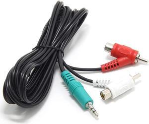 2 RCA Male 2 RCA Female Piggyback to 35mm TRS Male Audio Y Adapter Splitter Cable Wire Cord RCA to 35mm Male 6Ft