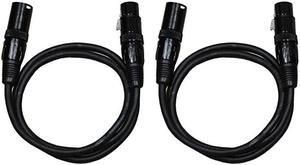 E02106NP2 6 Feet XLR Male to XLR Female Microphone Cable 2 Pack