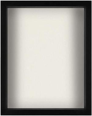 11x14 Shadow Box Frame in Black with Soft Linen Back Composite Wood with Polished Glass for Wall and Tabletop