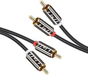 RCA Cable 2 Pack GoldPlated 2RCA Male to 2RCA Male Copper Shell Stereo Audio Cable RCA Audio Cables 3 Feet