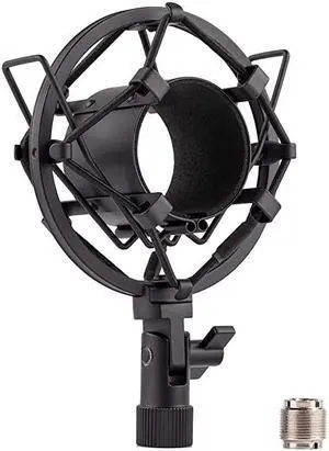 Microphone Shock Mount, Mic Anti-Vibration Suspension Shock Mount Holder Clip for 44mm-49mm Diameter Condenser Mic