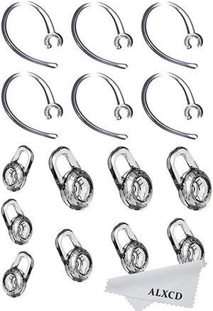Earbud Gel & Ear Hook for Plantronics,  9 Pcs (Small/Medium/Large) Clear Replacement Eargel & 6 Pcs Clear Ear Hook, Fit for Plantronics M155 M165 M1100 M100 M55 M28 M25 Voyager Edge (6+9)