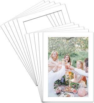 Pack of 25, Acid-Free White Pre-Cut 5x7 Picture Mat for 4x6 Photo with White Core Bevel Cut Frame Mattes