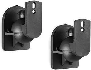 Dual Speaker Wall Mount Brackets Multiple Adjustments for Bookshelf Surround Sound Speakers Hold up to 77 lbs SWM202 2 Packs Black
