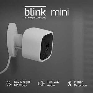 Mini Compact indoor plugin smart security camera 1080 HD video night vision motion detection twoway audio Works with Alexa 2 cameras