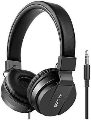 Kids Headphones  Lightweight Stereo Foldable Wired Headphones for Kids Adults Adjustable Headband Headset for Cellphones Smartphones iPhone Laptop Computer Mp34 EarphonesBlack