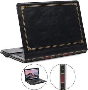 Compatible with MacBook Pro Leather Case 13 Inch 2016-2020 (A1989 A1706 A1708 A2159 A2289 A2251 A2338) Protective BookBook Folio Cover (New MacBook Pro 13", Black)