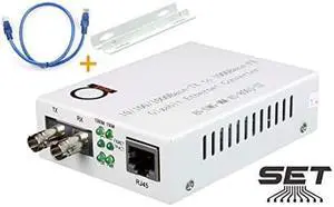 ST Gigabit Fiber Media Converter Builtin ST Fiber Module 550 m 034 Miles 850 nm to UTP Cat5e 101001000 RJ45 Auto Sensing Gigabit or Fast Ethernet Jumbo Frame LLF Support