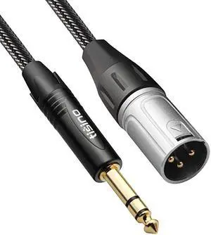 14 to XLR Cable Nylon Braid Quarter inch TRS Stereo Jack to Male XLR Balanced Interconnect Cord Patch Lead 66ft
