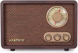 FM AM Radio Retro Wood Radio with Bluetooth Play Mp3 and Antenna Built in Speaker for Kitchen Living Room