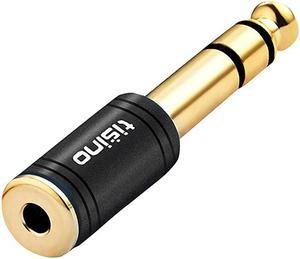 35mm to 14 Stereo Adapter 18 inch Female to 14 inch Male Aux Jack Converter Headphone Adapter Black 1PCS