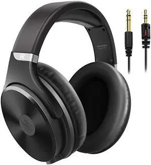 Wired Headphones - Over Ear Headphones with Noise Isolation Dual Jack Professional Studio Monitor & Mixing Recording Headphones for Guitar Amp Drum Keyboard Podcast PC Computer