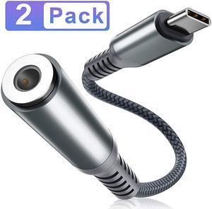 C to 35mm Adapter 2 PackType C Male to 35mm Female Headphone Jack Audio ConverterAux Cable Cord for Samsung Galaxy S20 Ultra S20+ Plus 20 20+ Note 10 10+Google Pixel 4 4a 3 2 XLiPad Pro 11