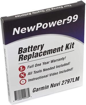 Battery Kit for Garmin Nuvi 2797LM with Video Tools and Extended Life Battery from