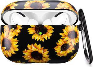 Airpods Pro Case -  Sunflower Case Cover Skin Protective Hard Case Cover Portable Women Girls with Keychain for Apple Airpods Pro Charging Case (Sunflower, Matted Surface)