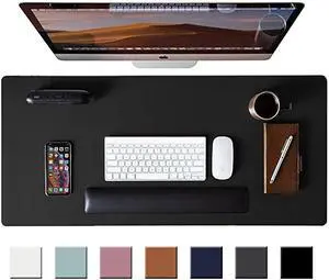 Desk Pad ProtectorMouse PadOffice Desk Mat NonSlip PU Desk BlotterLaptop Desk PadWaterproof Desk Writing Pad for Office and Home Black315 x 157