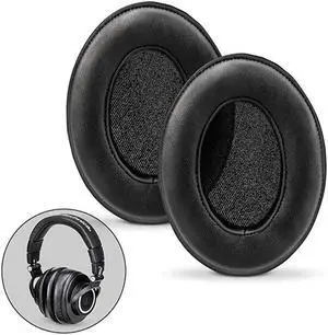 Sheepskin Ear Pads for ATH M50X M50XBT M40X HyperX SHURE Turtle Beach AKG ATH Philips JBL Fostex Replacement Memory Foam Earpads Fits Many Headphones See List Leather Oval