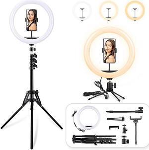 inch Ring Light with Tripod and Desk Stand Adjustable LED Circle Light with Extendable Tripod 59 USB Powered Phone Holder for iPhone Tiktok Streaming Video Recording Zoom Meeting Camera