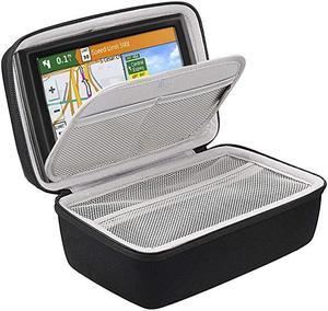 Hard GPS Case for 6 7 Inch Garmin DriveSmart 65 61 LMTS Nuvi 2797LMT GPS Navigator System Extra Space fit Car Charger Portable Friction Mount USB Cable Accessories Black + Inside Black