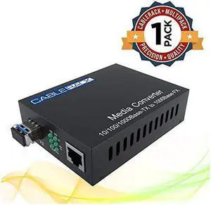 Gigabit Media Converter LC SingleMode Fiber Media Converter up to 10KM 101001000BaseTx to 1000BaseLX LX Transceiver Included by