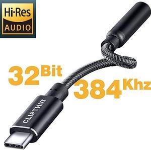 USB C to 35mm Headphone Adapter  HiFi Type C to Aux Audio Jack 32Bit384Khz HiRes Portable USBC DAC dongle TRRS Mic Support Compatible with Pixel Samsung Galaxy Note iPad Pro and More