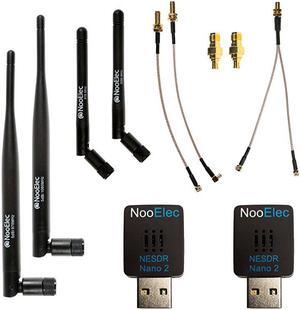 DualBand NESDR Nano 2 ADSB 978MHz UAT 1090MHz 1090ES Bundle for Stratux Avare Foreflight FlightAware Other ADSB Software Applications Includes 2 SDRs 4 Antennas 5 Adapters