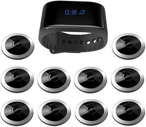 Waterproof Wireless Calling Bells Patient Calling System Call Nurse DoctorPack of 1 Watch Receiver and 10 Pagers