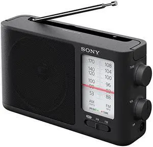 ICF506 Analog Tuning Portable FMAM Radio Black 214 lb
