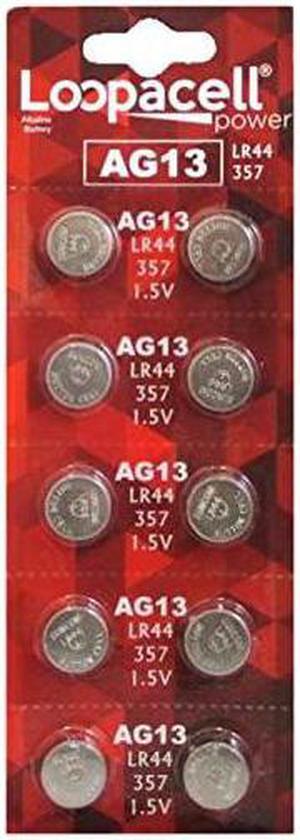 AG13 LR44 L1154 357 76A A76 Button Cell Battery 10 Pack