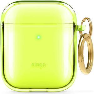 Clear Airpods Case with Keychain Designed for Apple Airpods 1 2 Neon Yellow