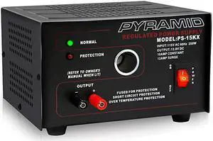 Universal Compact Bench Power Supply 10 Amp Linear Regulated Home Lab Benchtop ACtoDC Converter w 138 Volt DC 115V AC 250W Input Screw Type Terminal 12V Car Cigarette Lighter  PS15K5
