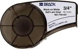 Official M21750427 SelfLaminating Vinyl Label Tape Black on WhiteTranslucent Designed for BMP21PLUS BMP21LAB IDPAL and LABPAL Label Printers 14 Length75quot Width