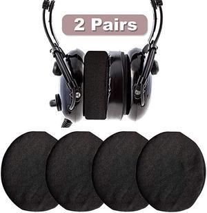 Covers Ancable 2Pairs Washable Flex Headset Earpad Cloth Cover for Gym Training Aviation Racing Gaming etc More Over The Ear s Black