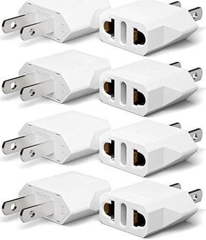 Europe to US Plug Adapter Type A Outlet European to American Plug Adapters Australia China EU to USA Power Adapter 8Pack