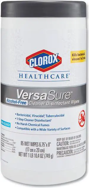 Disinfecting Wipes No Bleach 6-3/4"x8" 85/Canister White