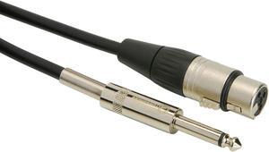 Talent MCQ03 Microphone Cable XLR Female to 1/4" TS Mono Male 5 ft.