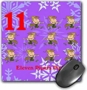 12 Days Of Christmas Eleven Pipers Piping… - Mouse Pad, 8 by 8 inches (mp_158236_1)