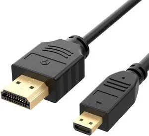 Rankie Micro HDMI Male to HDMI Male Cable, Compatible with GoPro Hero, Canon/Nikon/Sony Camera, 6 Feet (Black)