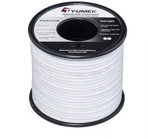 TYUMEN 18 AWG Gauge 2 Conductor Stranded 40 FT Roll Speaker Zip Wire Car Home Audio Cable, 99.95% Oxygen Free Copper Wir