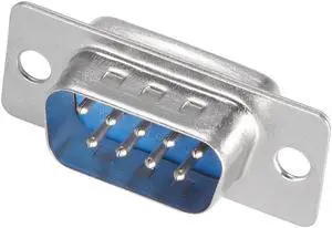 D-sub Connector Male Plug 9-pin 2-row Port Terminal Breakout Solder Type for Mechanical Equipment CNC Computers Blue Pack of 10