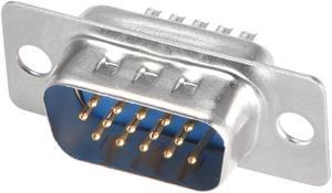 D-sub Connector Male Plug 15-pin 3-row Port Terminal Breakout for Mechanical Equipment CNC Computers Blue Pack of 1