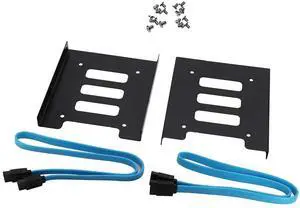 SSD Mounting Bracket, 2 Packs SSD Bracket 2.5" to 3.5" SSD HDD Metal Mounting Bracket Adapter Hard Drive Holder for PC SSD(Bracket+Sata III Cale)