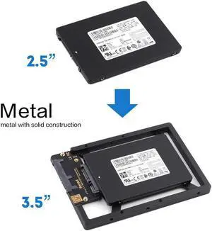 2.5" to 3.5" Drive Converter Hard Drive Bracket SATA Hard Drive or SSD Converter Bracket for Mac/PC 2.5 Inch SSD to 3.5 Inch Internal Hard Disk Drive Mounting Kit Bracket Make Your Old MAC F