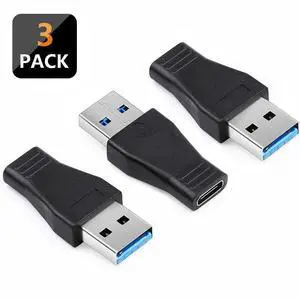 Electop USB 3.0 to USB C Adapter (3 Pack), USB 3.1 Type C Female to USB 3.0 A Male Adapter Converter Support Data Sync & Charging