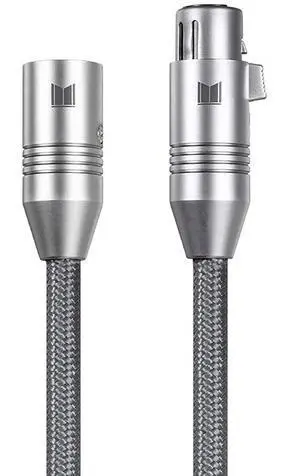 Monolith XLR Balanced M/F Audio Cable - 2 Meter, 24K Gold Plated Auxiliary Cord, Oxygen Free Copper, Professional, Premium Home Audio